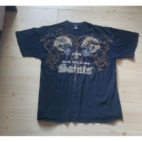 NFL New Orleans Saints Shirt Mens size L NFL Team Apparel Black - Picture 1 of 5